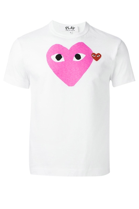 COMME DES GARÇONS PLAY  printed heart T-shirt Pink