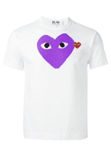 COMME DES GARÇONS PLAY  printed heart T-shirt Purple