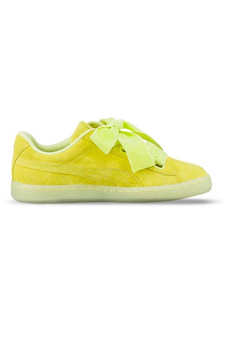 Puma - CARA DELEVIGNE -  SUEDE HEART RESET WOMEN'S TRAINERS - yellow